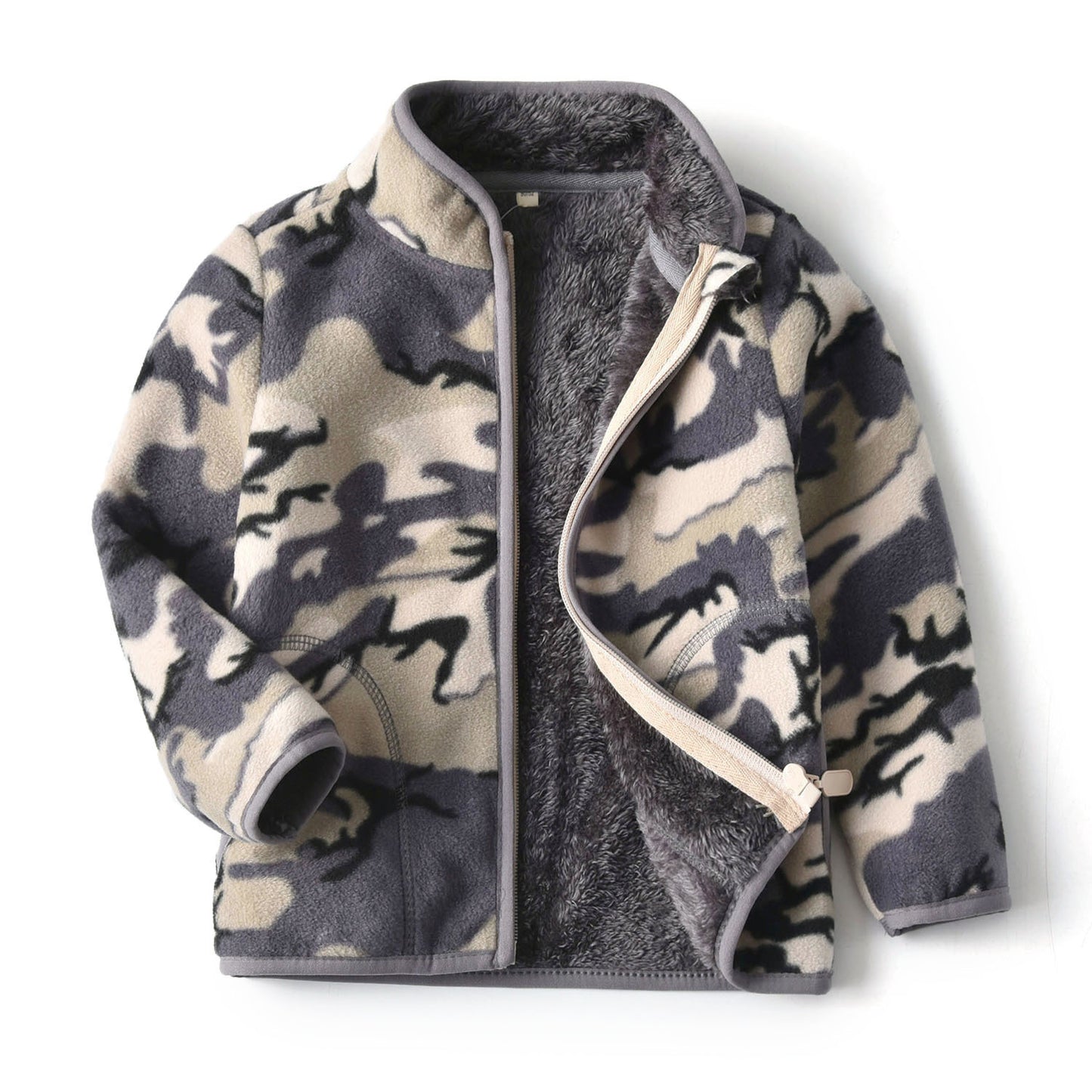 ❄️ Casaco Camuflado com Pelo para Crianças – Estilo e Conforto nos Dias Frios