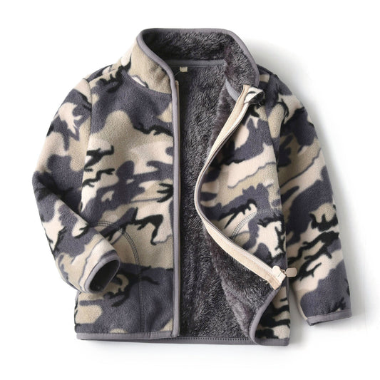 ❄️ Casaco Camuflado com Pelo para Crianças – Estilo e Conforto nos Dias Frios